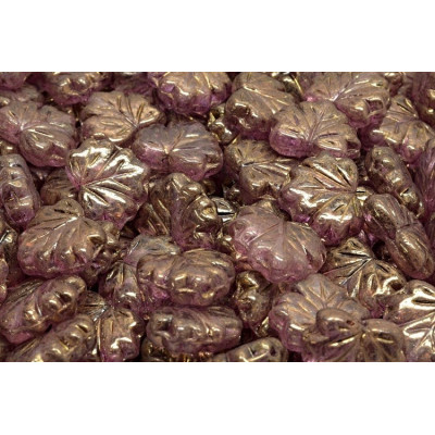 Maple Leaf Beads 13x11 mm N. 1480 CRYSTAL VIOLET LUSTER