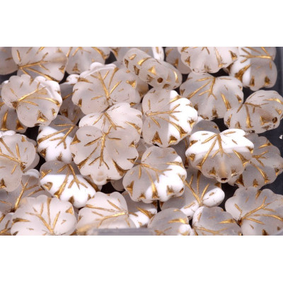 Maple Leaf Beads 13X11 mm N. 1567 Weiß