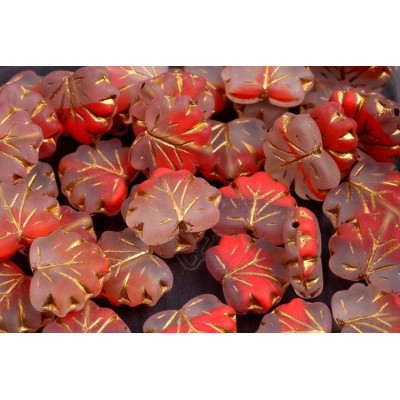 Maple Leaf Beads 13X11 mm N. 1571 Rouge