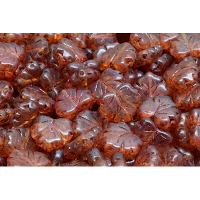 Maple Leaf Beads 13x11 mm N. 1688 OPAQUE BEIGE SPOTTED