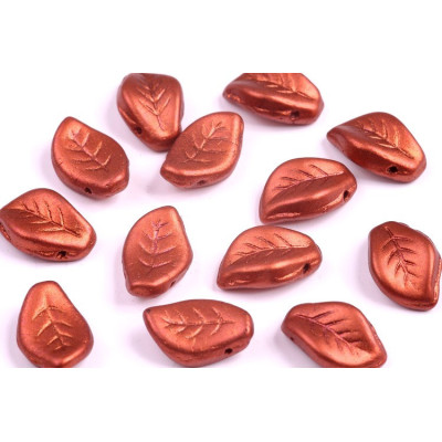 Wavy Leaf Beads 9x14 mm N. 1330 CRYSTAL BRONZE FIRE RED