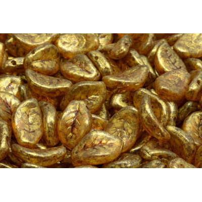 Wavy Leaf Beads 9x14 mm N. 1720 CRYSTAL BEIGE SPOTTED