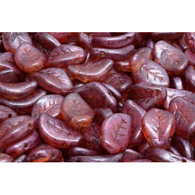 Wavy Leaf Beads 9x14 mm N. 1724 CRYSTAL VIOLET SPOTTED