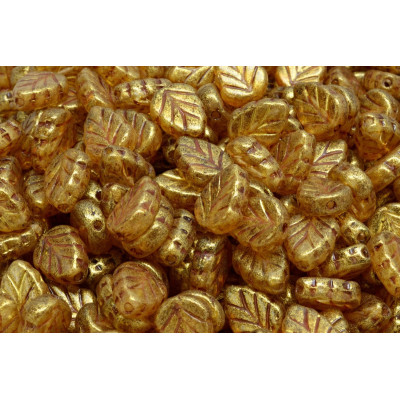 Mint Leaf Beads 10x8 mm N. 1727 CRYSTAL BEIGE SPOTTED