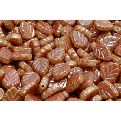 Mint Leaf Beads 10x8 mm N. 2640 WHITE ALABASTER FULL APRICOT