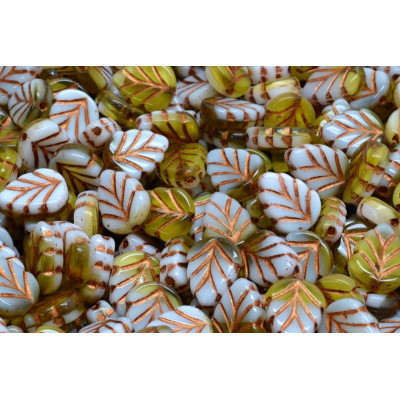 Mint Leaf Beads 10X8 mm N. 2644 Bleu clair