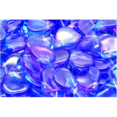 Heart Petal Beads 12X14 mm N. 3335 Blu