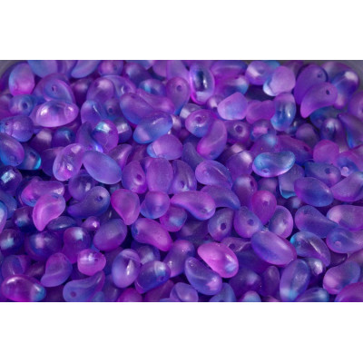 Lily Petal Beads 4x6 mm N. 1617 Crystal Matt Emerald Violet Blend