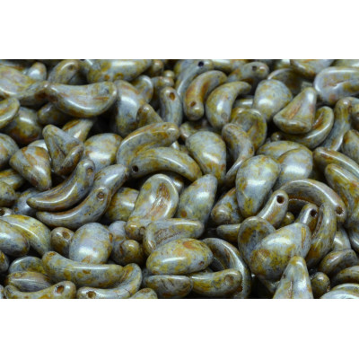 Curved petal beads N. 1712 OPAQUE GREY SPOTTED