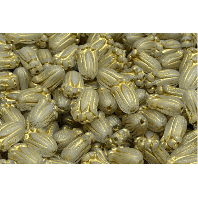 Tulip Bud Beads N. 2948 CRYSTAL MAT/GOLD