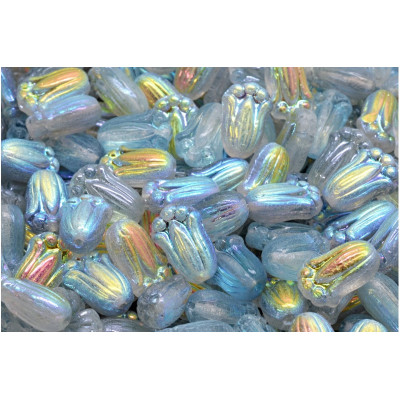 Tulip Bud Beads N. 2951 CRYSTAL BLUE RAINBOW
