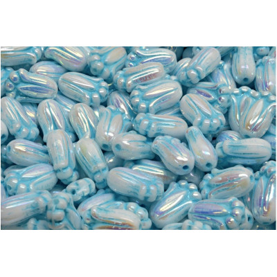Tulip Bud Beads N. 2954 Alabaster Opal Ab Blue Decor