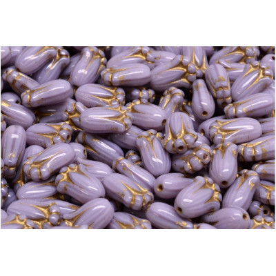 Tulip Bud Beads N. 2960 LIGHT VIOLET/GOLD