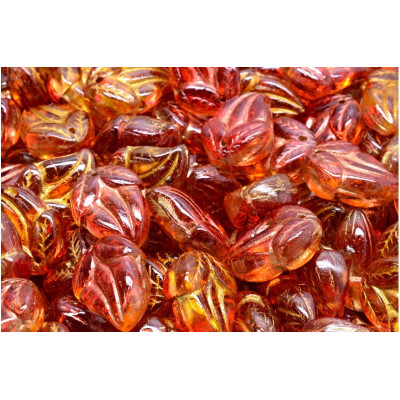 Flower Bud Beads 15x10 N. 3320 CRYSTAL/GOLD