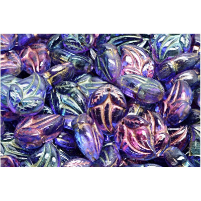 Flower Bud Beads 15x10 N. 3322 CRYSTAL/GOLD