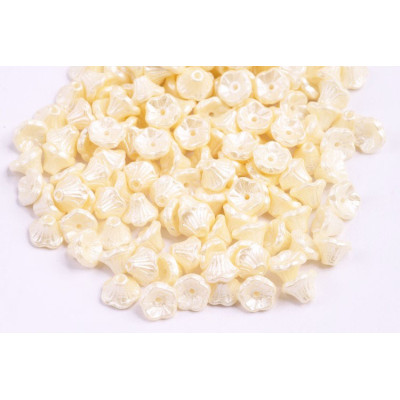 Bell Flower Cup Beads 7x5mm Pastel Cream 02010/25039 | Czech Glass