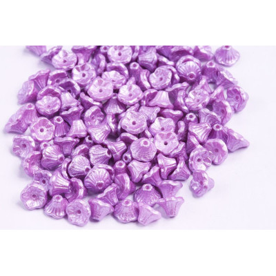 Bell Flower Cup Beads 7x5mm Pastel Lila 02010/25012 | Glass Beads