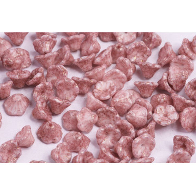 Bell Flower Cup Beads 7x5mm White Violet Terracotta 15496