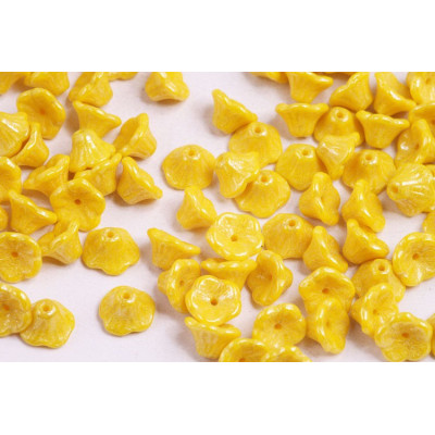 Bell Flower Cup Beads 7x5mm Lemon White Luster 83120/14400