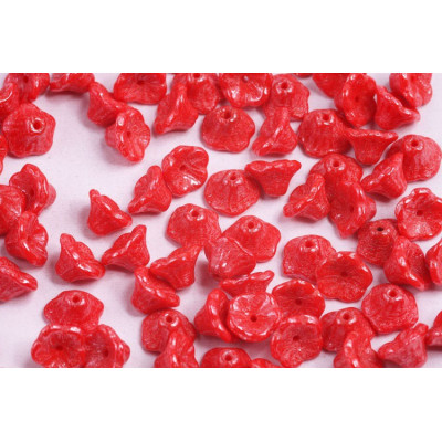 Bell Flower Cup Beads 7x5mm Red Luster 93180/14400 | Czech Glass