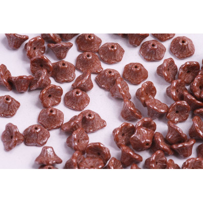 Bell Flower Cup Beads 7x5mm Opaque Chocolate 13600/14400 | Czech Glass