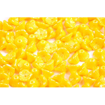 Bell Flower Cup Beads 7x5mm Yellow 83210/21405 | Czech Glass