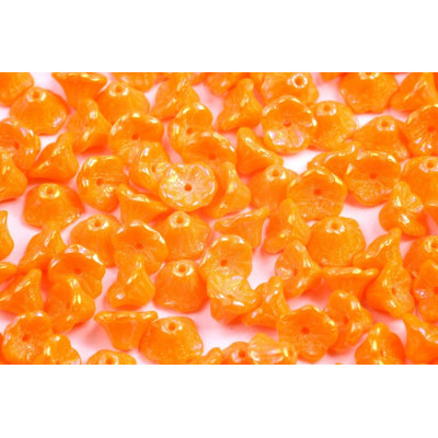 Bell Flower Cup Beads 7x5mm Orange Rainbow Iris 93120 | Rutkovsky