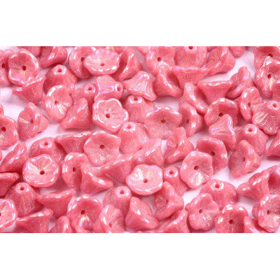 Bell Flower Cup Beads 7x5mm Pink Luster 73020/21405 | Czech Glass