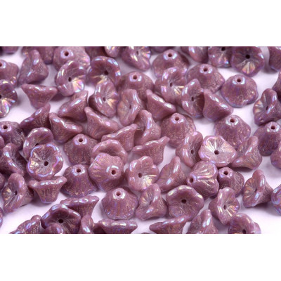 Bell Flower Cup Beads 7x5mm Opaque Purple Iris 23030/21405