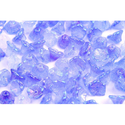 Bell Flower Cup Beads 7x5mm Light Blue MIX/21405 | Rutkovsky Glass