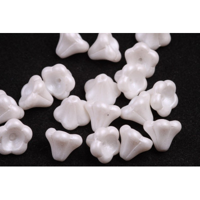 Bell Flower Beads 11x13mm Pearl Shine White 02010/24001 | Czech Glass