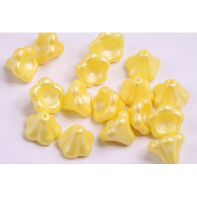 Bell Flower Beads 11x13mm Pearl Shine Amber 24002 | Czech Glass