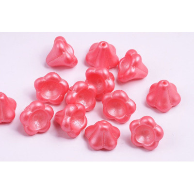 Bell Flower Beads 11x13mm Pearl Shine Rose 02010/24003 | Glass Beads