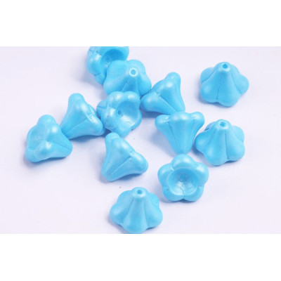 Bell Flower Beads 11x13mm Pearl Shine Aqua 24008 | Czech Glass