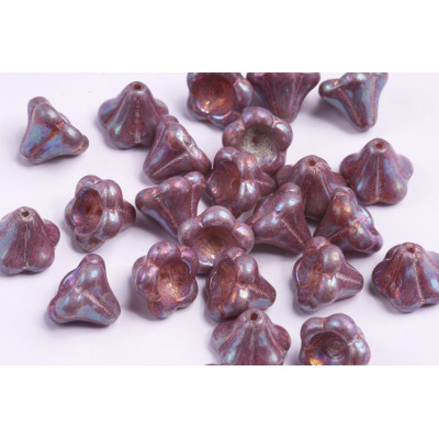 Bell Flower Beads 11x13mm Violet Luster | Czech Glass Beads