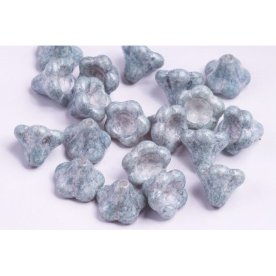 Light Blue Bell Flower Beads 11x13mm Rutkovsky | Czech Glass