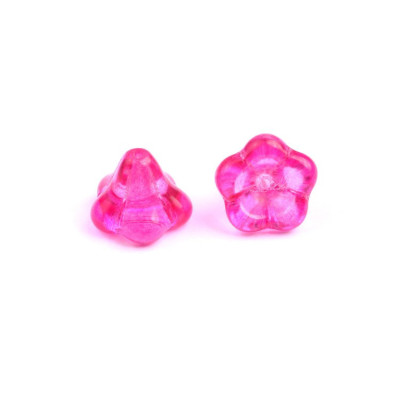 Bell Flower Beads 11x13mm Fuchsia 00030/11037 | Czech Glass