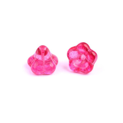 Bell Flower Beads 11x13mm Fuchsia 00030/11041 | Czech Glass Beads
