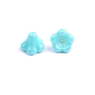 Bell Flower Beads 11x13mm Turquoise 03000/31031/53000 | Czech Glass