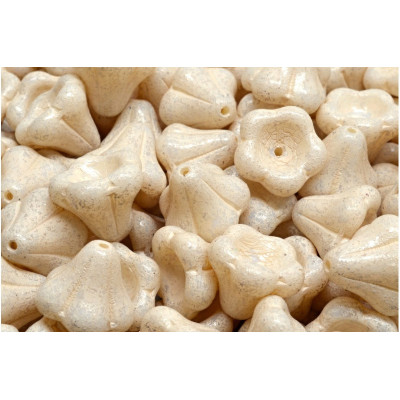 Czech Bell Flower Beads 11x13mm Beige 02010-04311 | Glass Beads
