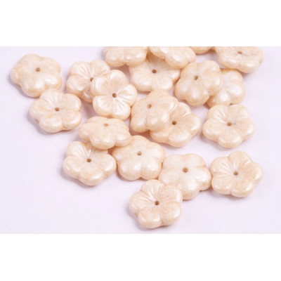 Apple Flower Beads 14x14mm Beige 02010/14413 | Czech Glass Beads