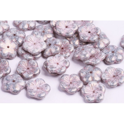 Apple Flower Beads 14x14mm Pink Terracotta Copper 02010/15435