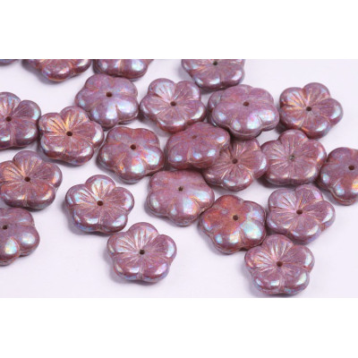 Apple Flower Beads 14x14mm White Alabaster Iris 02010/15781