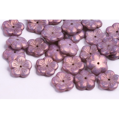 Apple Flower Beads 14x14mm Violet Vega 02010/15726 | Czech Glass