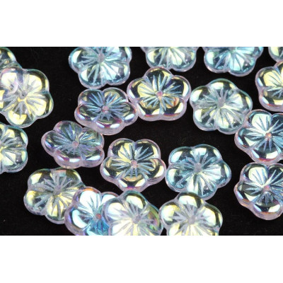 Apple Flower Beads 14x14mm Crystal AB 00030/28701 | Czech Glass