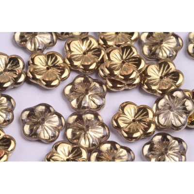 Apple Flower Beads 14x14mm Crystal Amber 26441 | Czech Glass