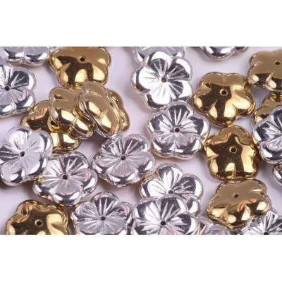 Apple Flower Beads 14x14mm Crystal California Silver 98550 | 10pcs