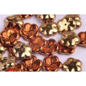 Apple Flower Beads 14x14mm Crystal California Gold 98542 | Czech Glass