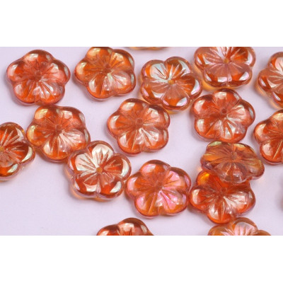 Apple Flower Beads 14x14mm Crystal Apricot 00030/29121 | Czech Glass