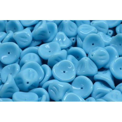 Daylily Flower Beads 10x8mm Opaque Aqua 63020 | Czech Glass